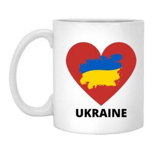 I Stand With Ukraine Heart And Love Support Ukraine Mug 11oz