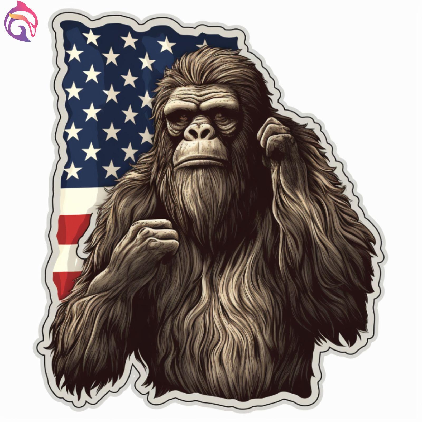  WSQ Bigfoot Sasquatch American Lets Go Brandon Flag Vinyl Sticker  Decal
